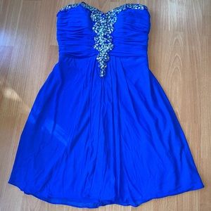 Blondie Nites blue dress with crystal detailing